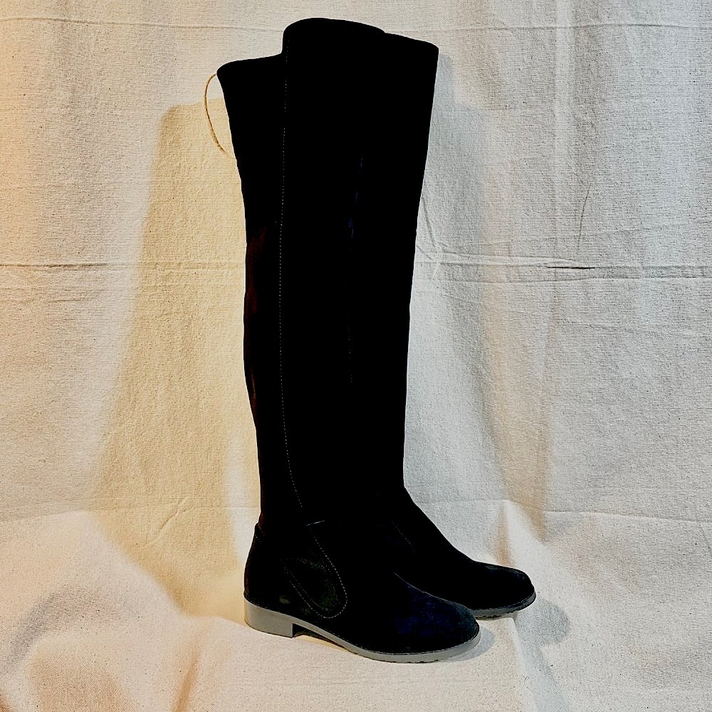 Stuart Weitzman Langdon Over The Knee Boots Sz 5.5 Black Leather Suede NWT